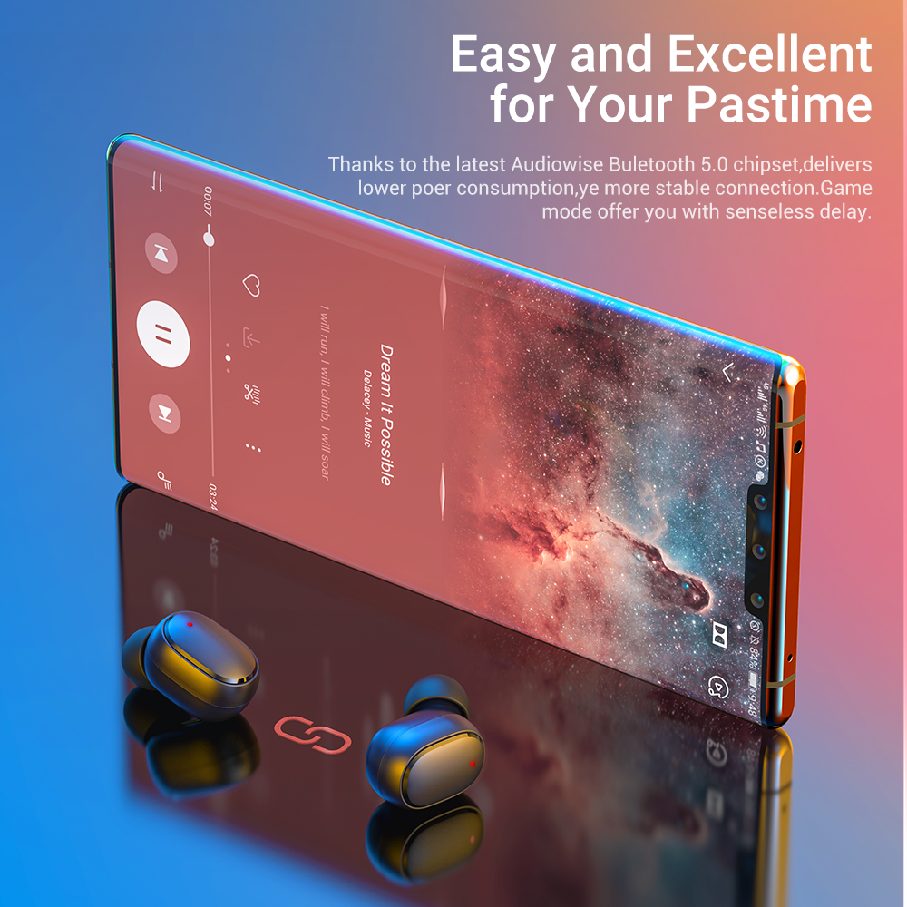 Tai Nghe Gắn Tai Không Dây HiFi TOPK T24 TWS  Bluetooth 5.0  Gọi/Kết Thúc Bằng Giọng Nói Cho OPPO Vivo Samsung HUAWEI Xiaomi - hàng chính hãng