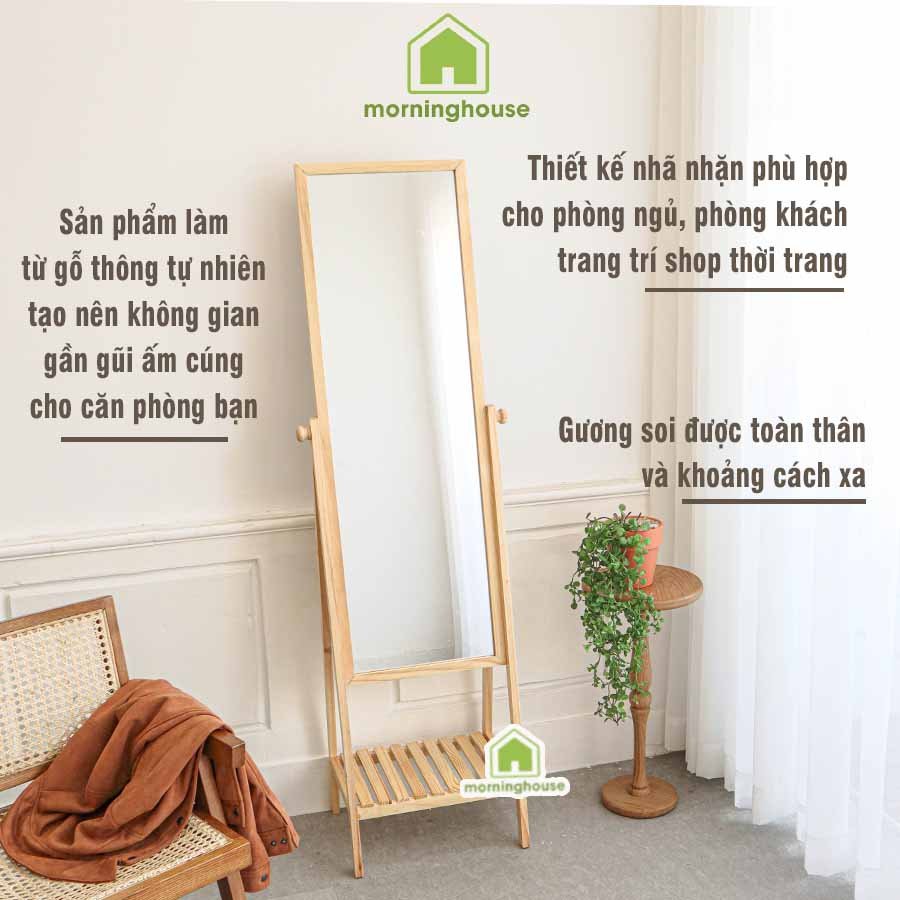 Gương Soi Toàn Thân Phối Kệ Morning House- Gương trang trí