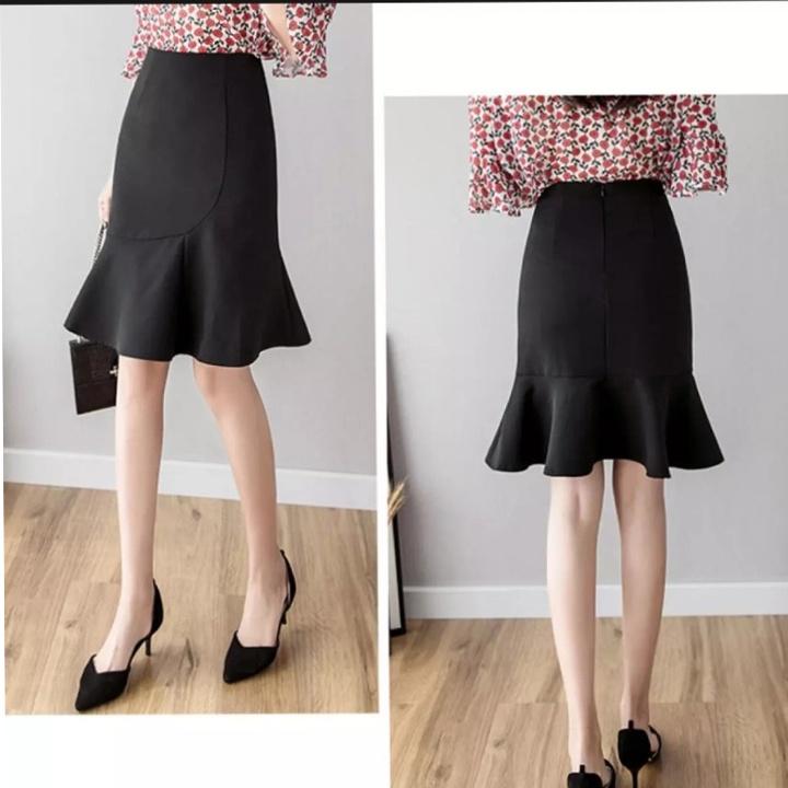 Chân váy đuôi cá công sở, Dáng dài, Ôm body, Lưng cao, độ dài 60cm Vải kaki thun co giãn New Design CV0009