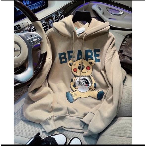 Hoodie nam nữ in hình gấu BEABE Có Mũ Chất Nỉ Cao Cấp mềm mịn dày dặn TP939