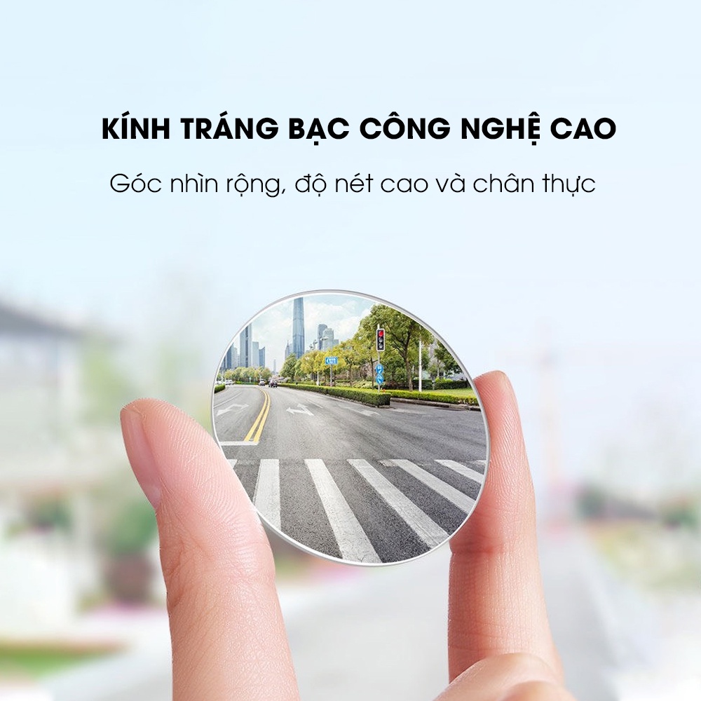 gương cầu lồi cho xe ô tô, Bộ 2 Gương Cầu Lồi Tràn Viền Xoay 360 độ Gắn Cho Kính Gương Chiếu Hậu Tránh Điểm Mù Cho Xe Hơi, Xe Ô tô - Hàng Chính Hãng dododios