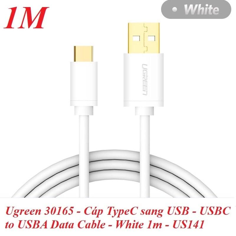 Ugreen UG30165US141TK 1M Màu Trắng Dây cáp USB 2.0 sang Type-C truyền dữ liệu và sạc - HÀNG CHÍNH HÃNG