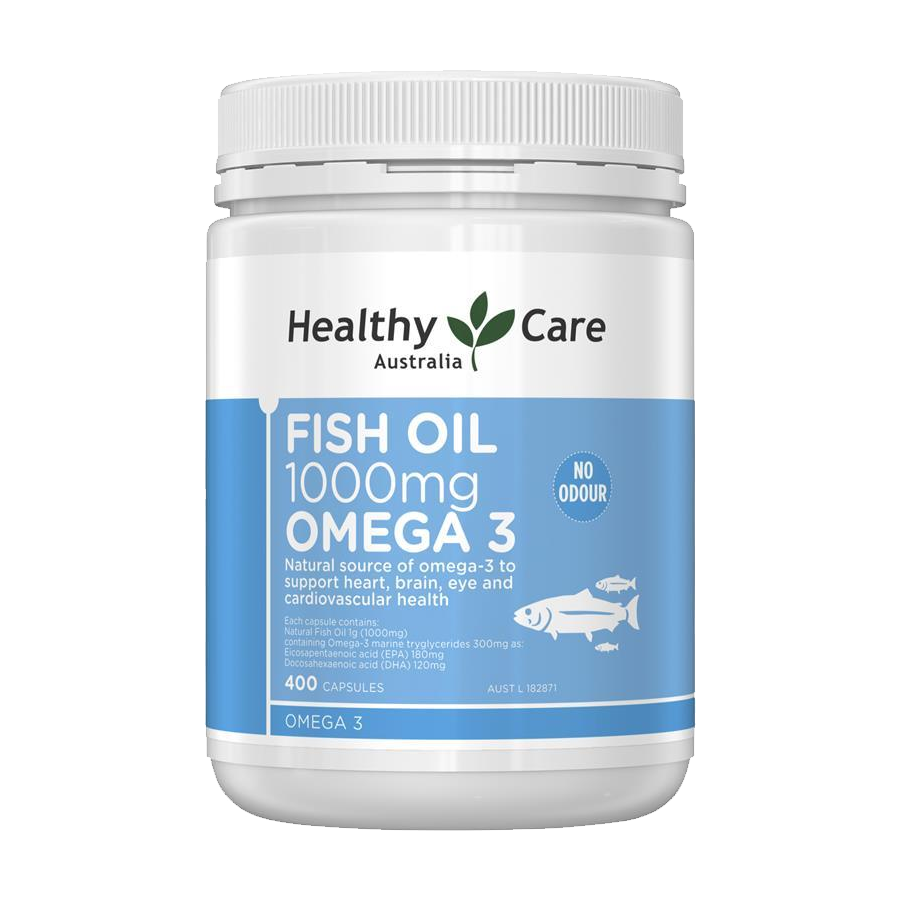 Omega 3 Úc Healthy Care Fish Oil 1000mg Hỗ trợ sức khỏe não bộ, tim mạch, khớp, bổ mắt và tăng sức khỏe tổng thể - Massel Official - 400viên /hộp