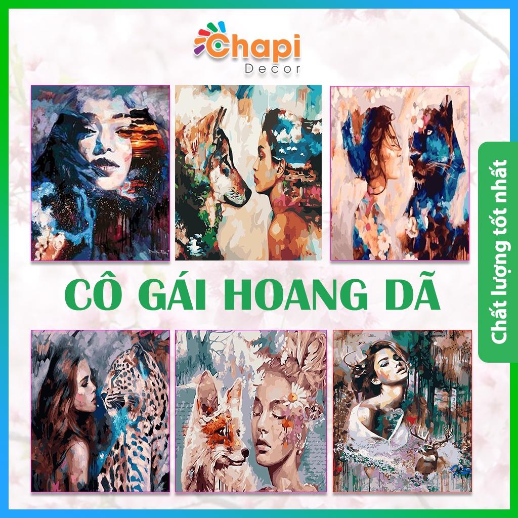 Tranh tô màu theo số Chapi Cô Gái Hoang Dã Size 40x50cm đã căng khung