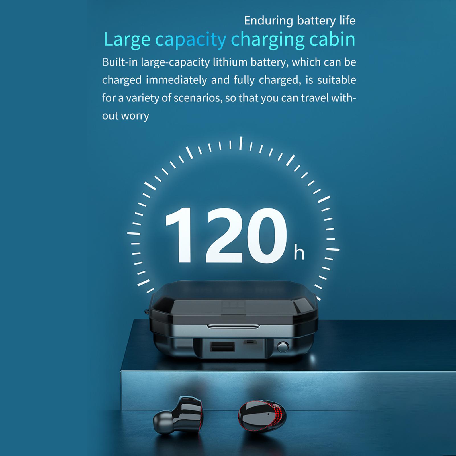 Tai nghe không dây A18 BT5.1 Tự động ghép nối Âm thanh độ trung thực cao HiFi Màn hình kỹ thuật số chống nước IPX7 có đèn pin