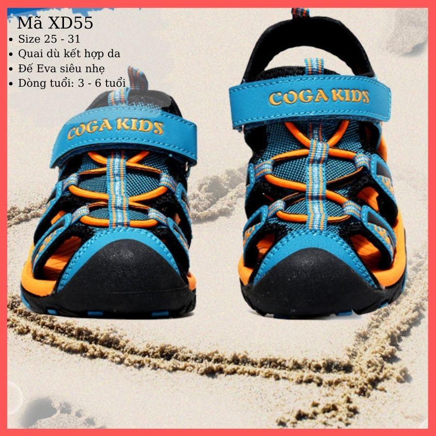 Sandal bít mũi Coga Kids XD55 cho bé trai, trẻ em nam 3 - 6 tuổi siêu nhẹ, đàn hồi, chống trơn trượt quai hậu thời trang