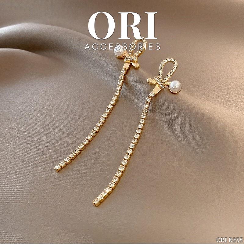 Bông tai nữ dáng dài đính đá Anselm độc đáo tinh tế ORI ACCESSORIES B355