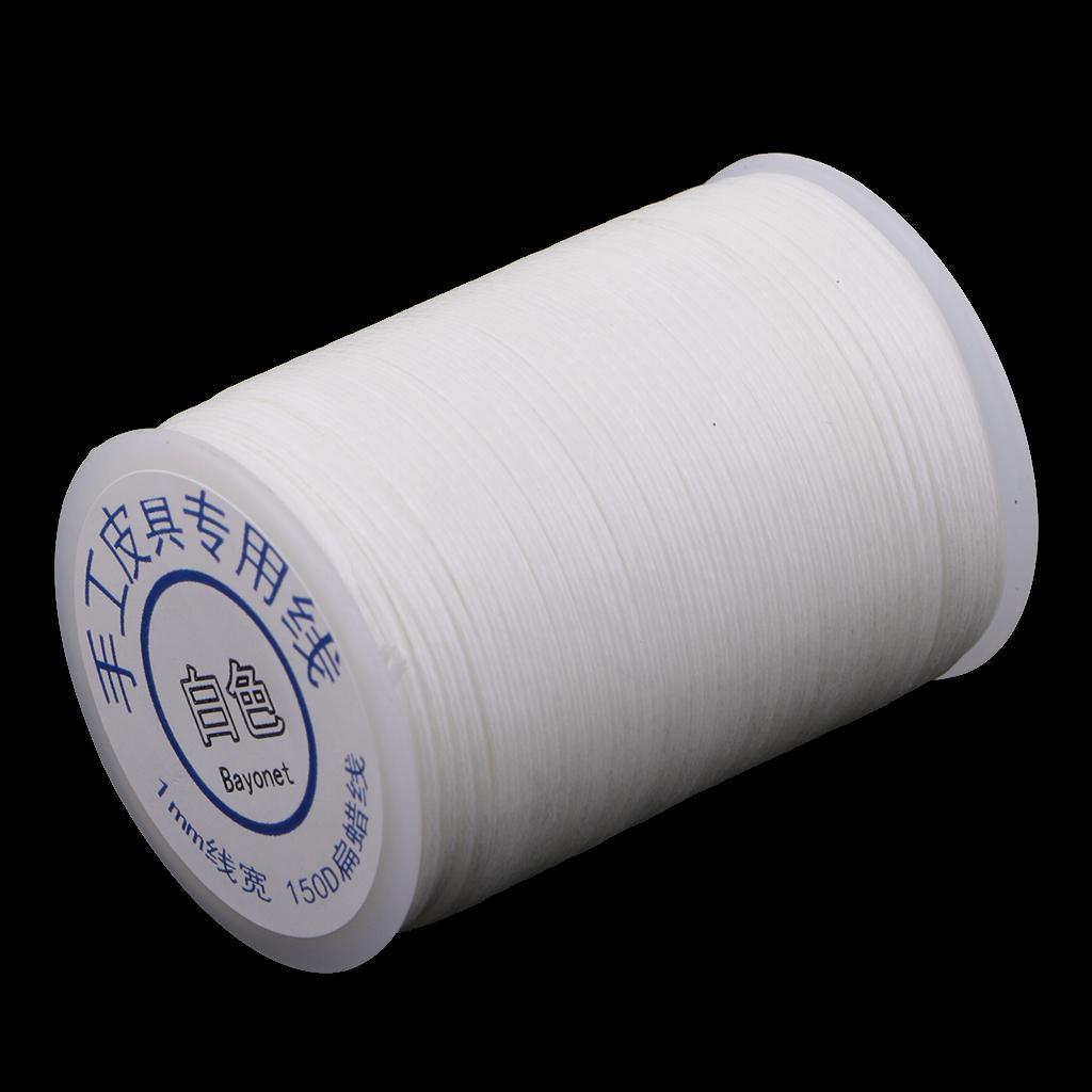 2 Roll Black And White 1mm Waxed Polyester Braided Thread for Leahter Crafts
