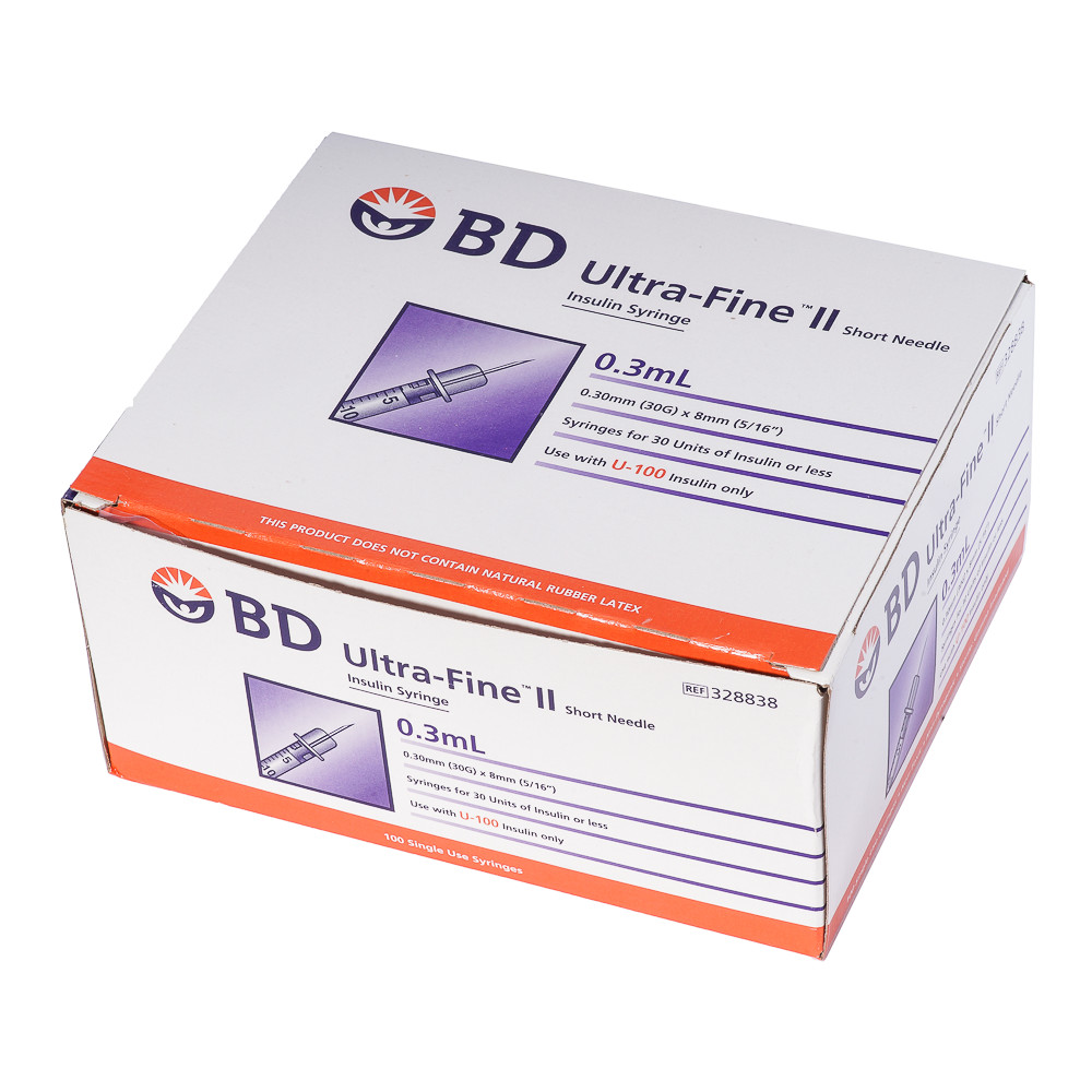 Bơm tiêm kim tiểu đường Isulin BD 0,3cc x 30G - hộp 100 cây