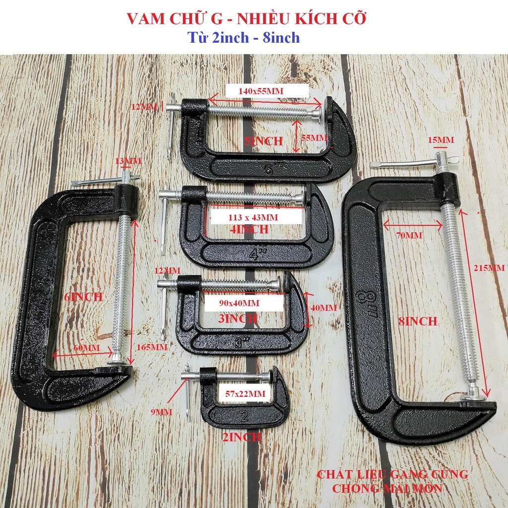 Cảo Chữ C 2 inch - 3 inch - 4 inch - 5 inch - 6 inch
