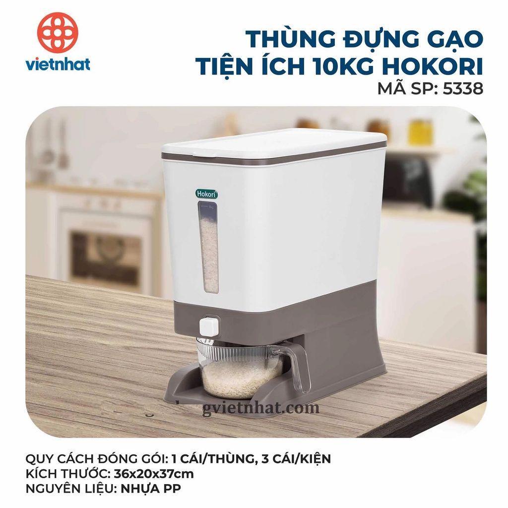 Thùng đựng gạo thông minh HOKORI dung tích 10 Kg nhựa Việt Nhật