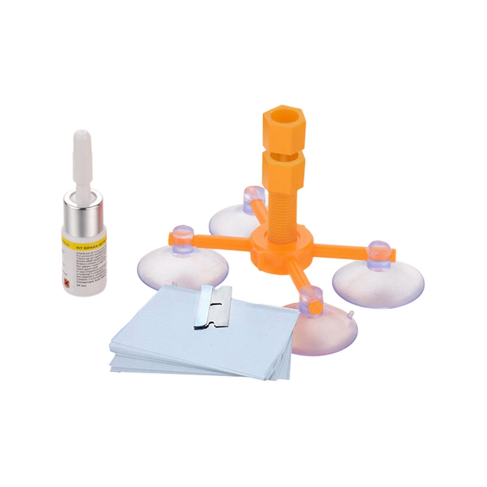 Glass Repair Fluid Windshield Repair Set Repair Parts Tools with 1 Bottle of Resin Auto Glass Repair Set for Star Shaped Crack Cracks