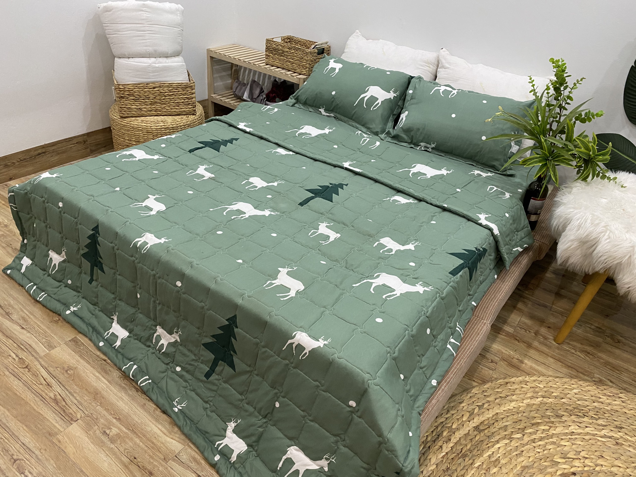 Bộ Chăn Ga Gối Hè Thu 5 Món CHM14