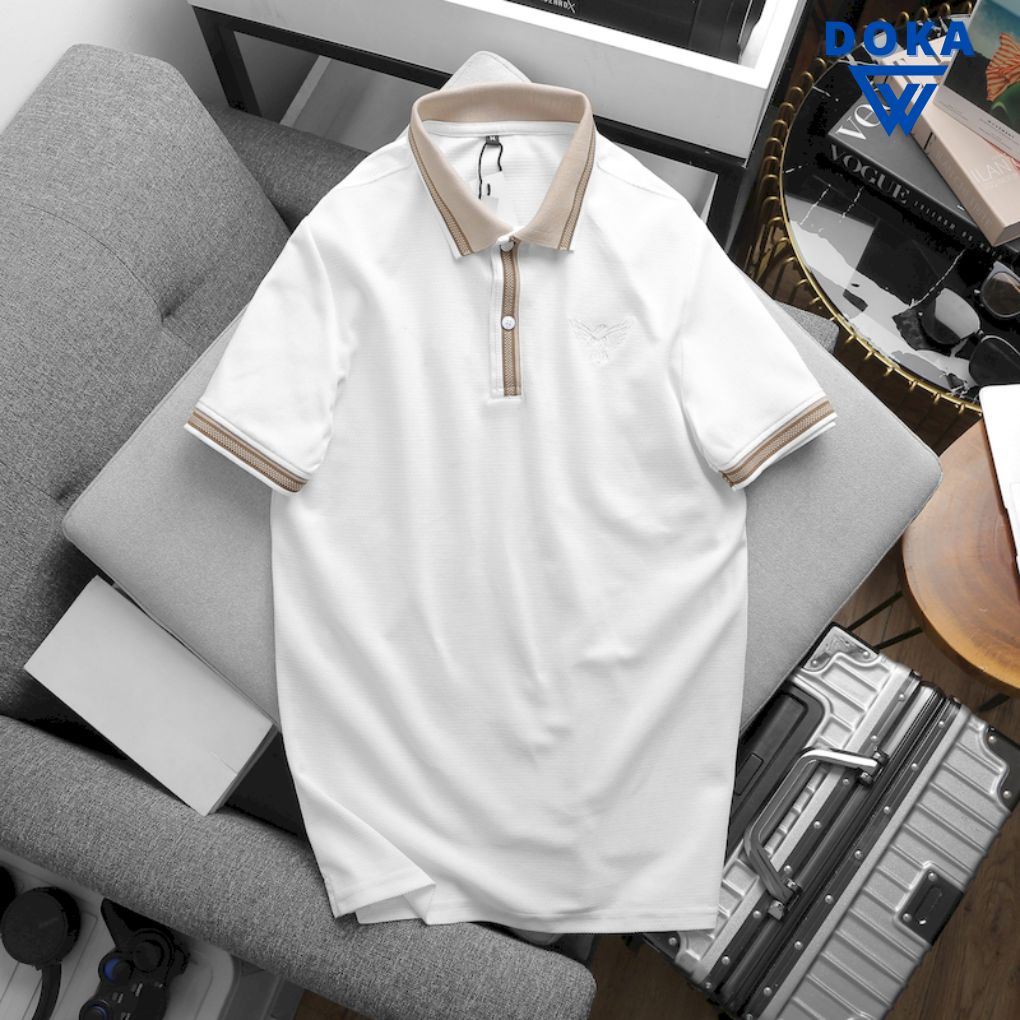 Áo thun nam polo cổ Bẻ thêu logo đại bàng có size lớn 3XL mang phong cách thể thao và nam tính Doka PSA18