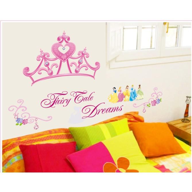 Decal trang trí tường - Vương Miện Hồng lớn cho Bé