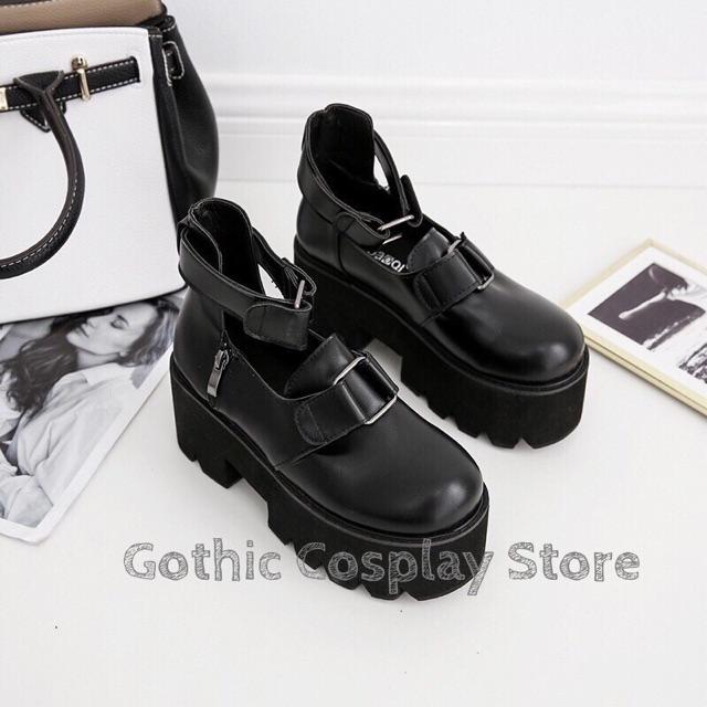 NÊN TĂNG 1 SIZE  Giày đế cao 8cm phong cách Lolita cá tính, giày cosplay, giày gothic ( Size 35 - 40 )