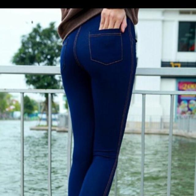 QUẦN L91 LEGGING GIẢ JEAN CẠP CHUN ẩn