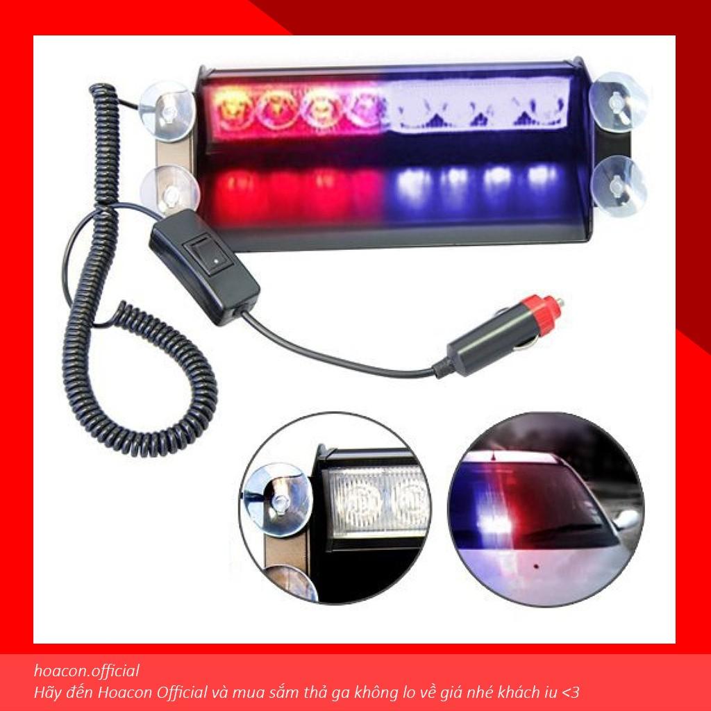 Đèn Chớp Police Xanh Đỏ 8 LED - Đèn Nháy Cảnh Sát Cho Ô Tô