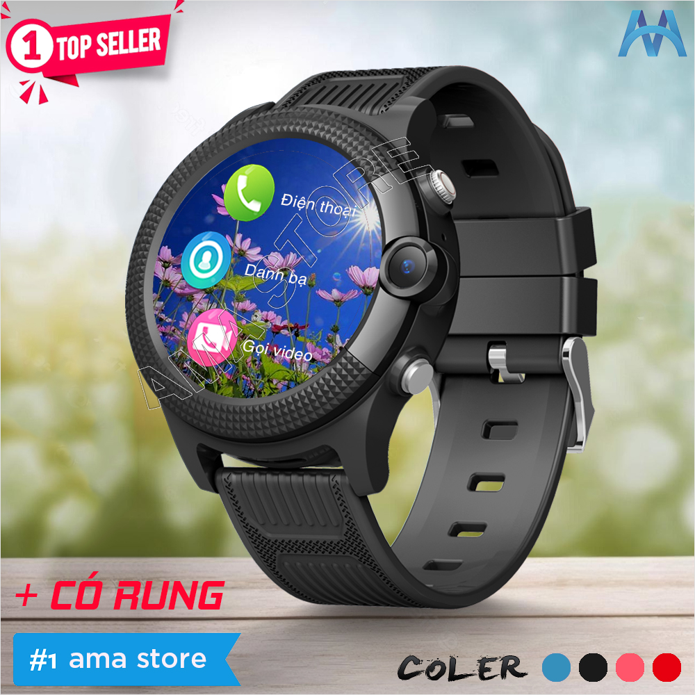 Đồng Hồ Thông Minh Định Vị Có Rung, Gọi Điện Thoại, Video Call, Thay Được Nhạc Chuông Ama Watch D36 Tiếng Việt Dành Cho Trẻ Em, Học Sinh Hàng Nhập Khẩu - Đen Black