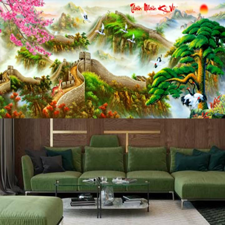 Tranh đá thiên nhiên kỳ vĩ LV237 - kích thước: 150 * 75cm.