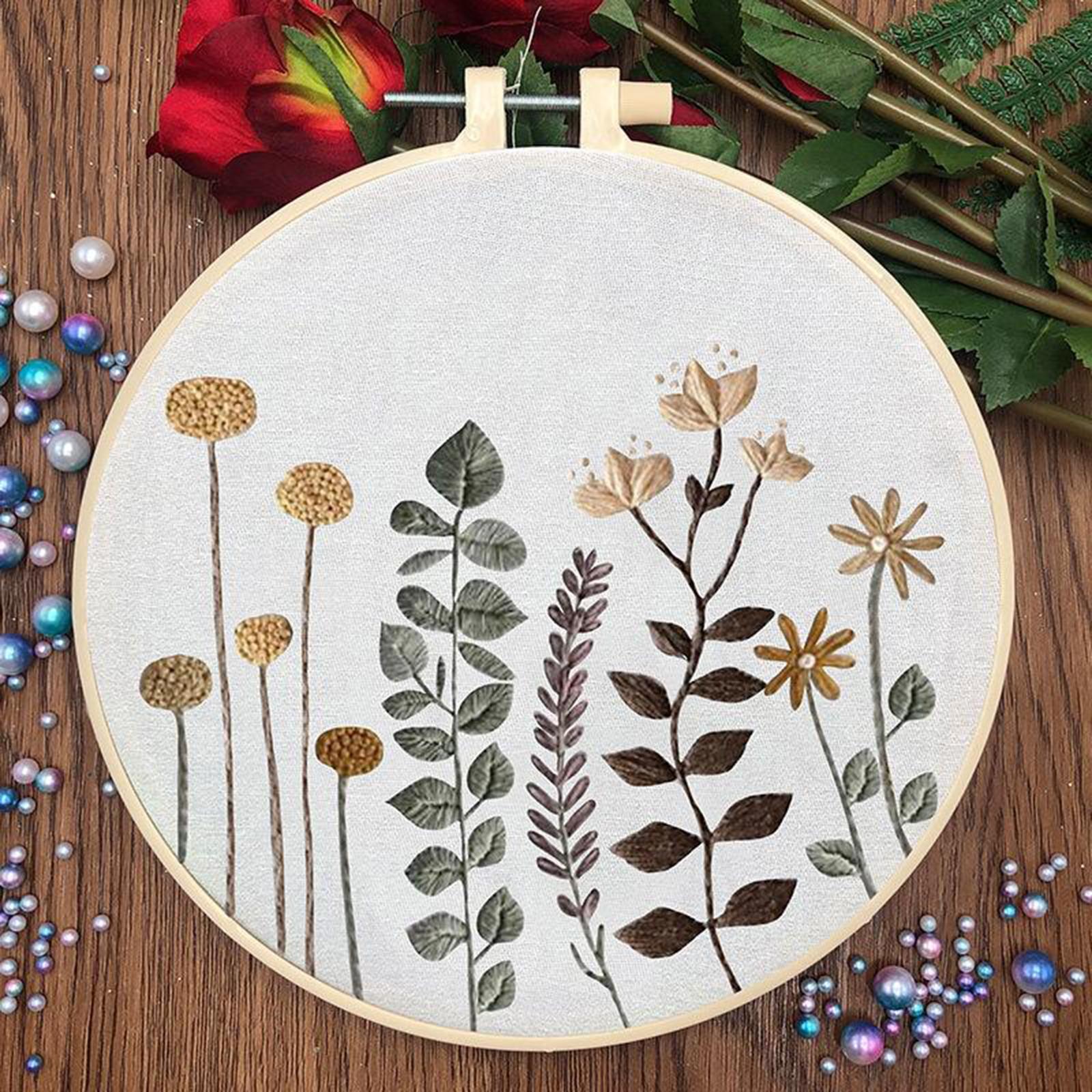 Handmade Cross Stitch Kit Flower Art Making DIY Embroidery Needlework
