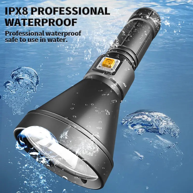 Đèn pin chiếu sáng mạnh cho thợ lặn TERINO T170 (dùng dưới nước, trên mặt đất, tầm chiếu xa 200m) - Hàng chính hãng