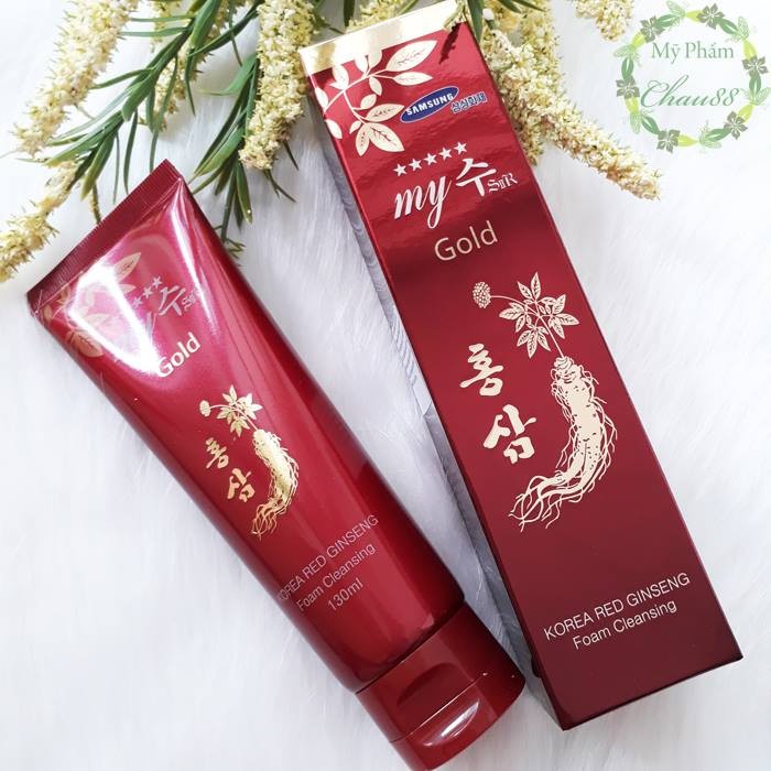 Sữa rửa mặt chống lão hoá hồng sâm My Gold Korea Red Gingseng 130ml Tặng Móc khoá