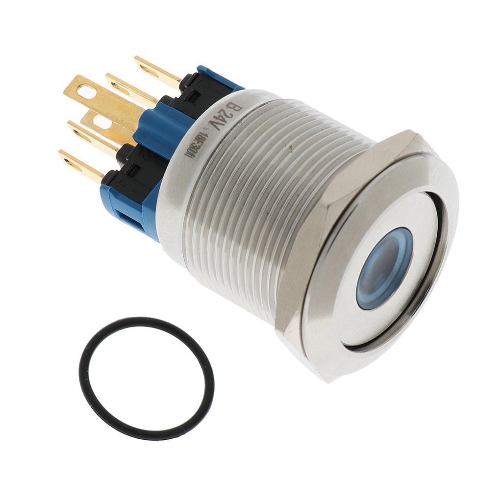 22mm Button Stainless Steel 1no 1nc Pressure Switch with LED Light 24v