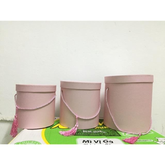 Hộp tròn cắm hoa - pink