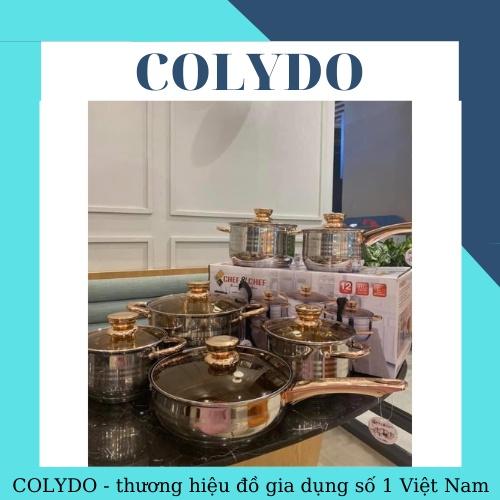 BỘ NỒI 6 MÓN VUNG KÍNH ĐÁY TỪ 9 LỚP, BỘ NỒI ĐỨC VUNG KÍNH CHEF&CHEF/ KAISA VILLA SIÊU ĐẸP