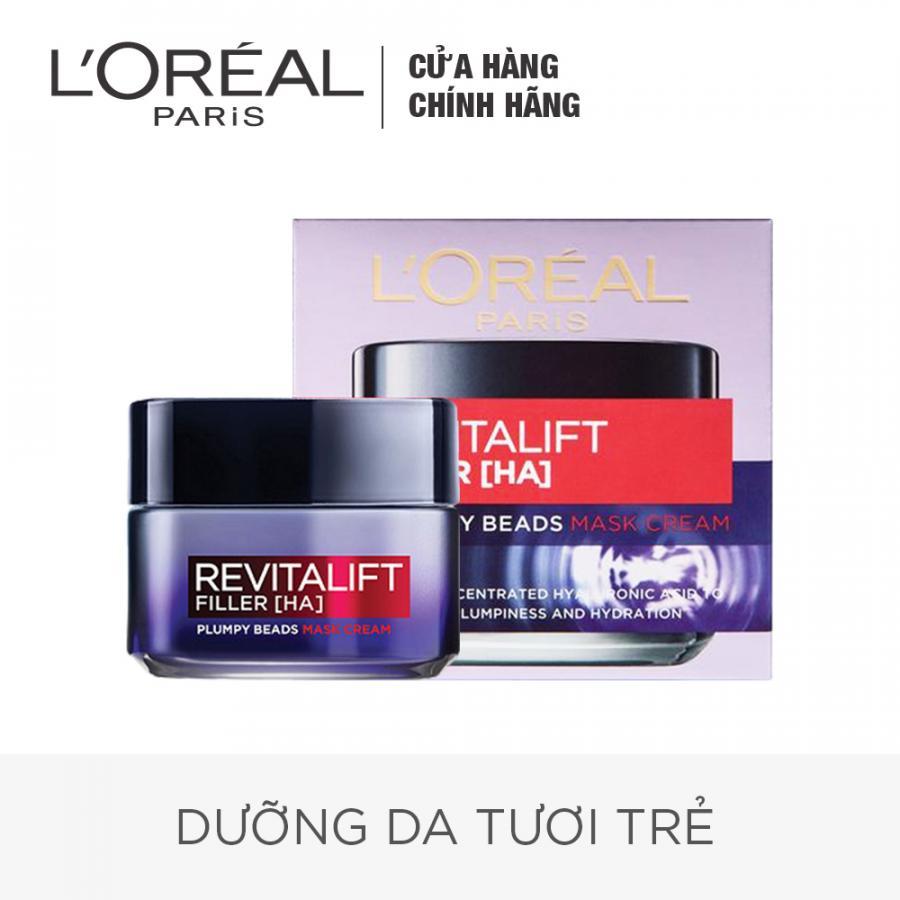 Mặt Nạ Hạt Dưỡng Ẩm Căng Đầy Tái Tạo Tươi Trẻ L'Oreal Paris Revitalift Filler Ha Plumpy Beads Mask Cream (70ml)