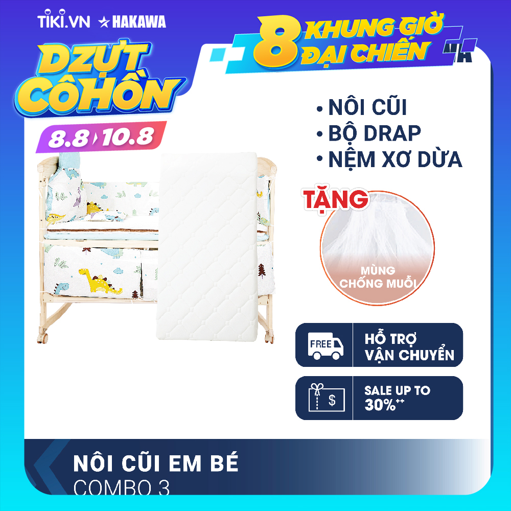 NÔI CŨI, GIƯỜNG CŨI CAO CẤP ĐA NĂNG CHO BÉ HAKAWA HK-B03 (COMBO 3) - HÀNG CHÍNH HÃNG