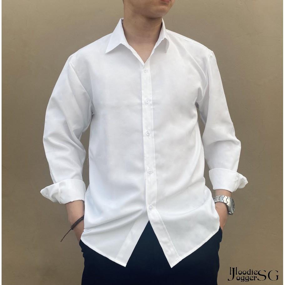 Sơ mi lụa không nhăn nam nữ, chất mát