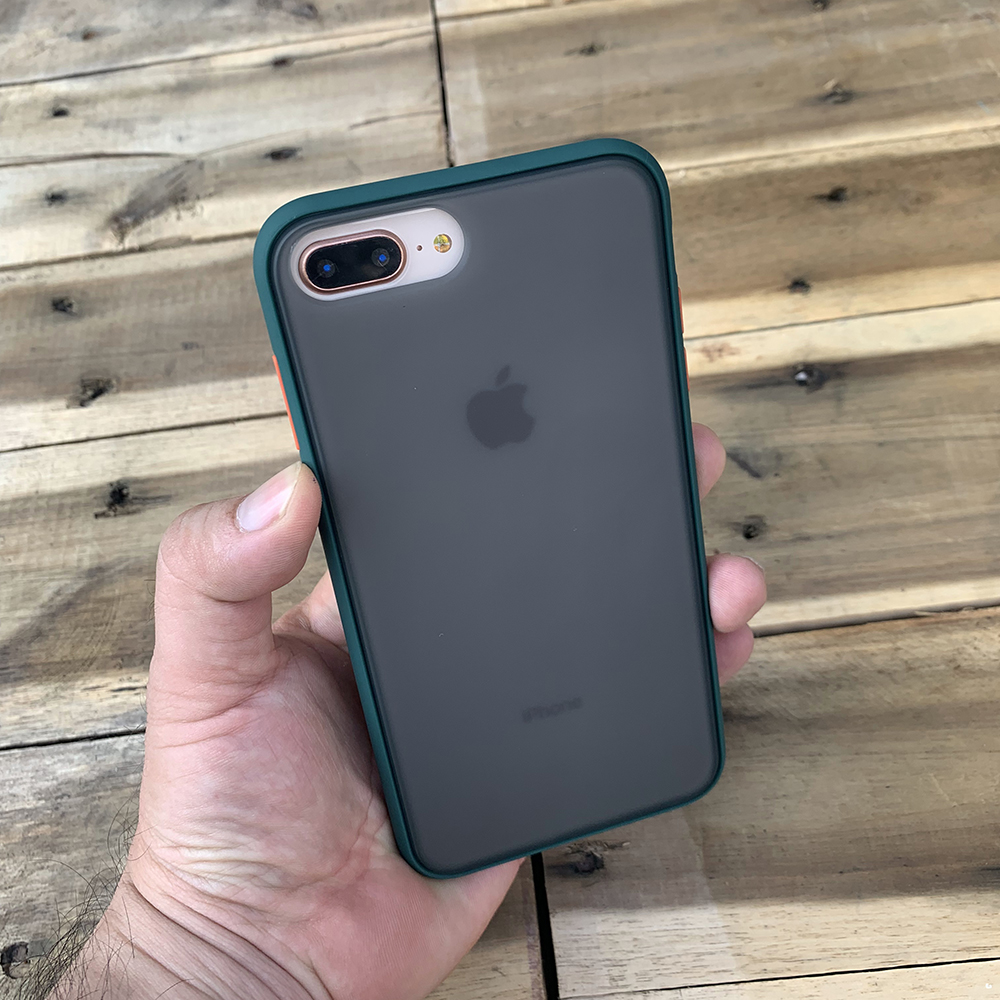 Ốp lưng chống sốc dành cho iPhone 7 Plus / iPhone 8 Plus nút màu cam - Màu xanh đậm
