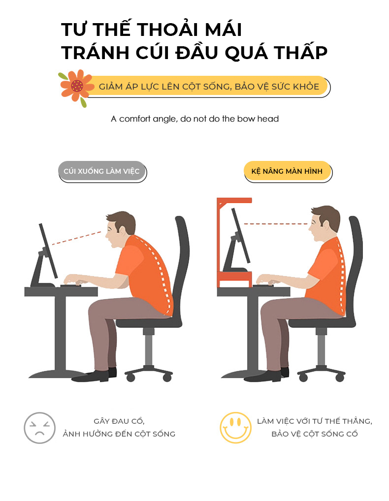 Kệ để màn hình máy tính, laptop decor bàn làm việc thiết kế đẹp thương hiệu IGA - GP390