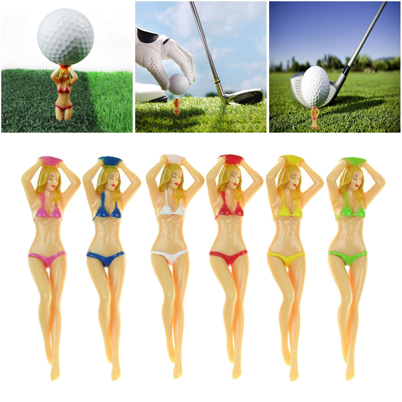 6pcs 3 Inch Plastic Golf Tees Lady Tees Woman Golf Tees Bikini Lady Body Golf Tees for Golf Training Professional Golf Tees Golfer Gift Accessory
