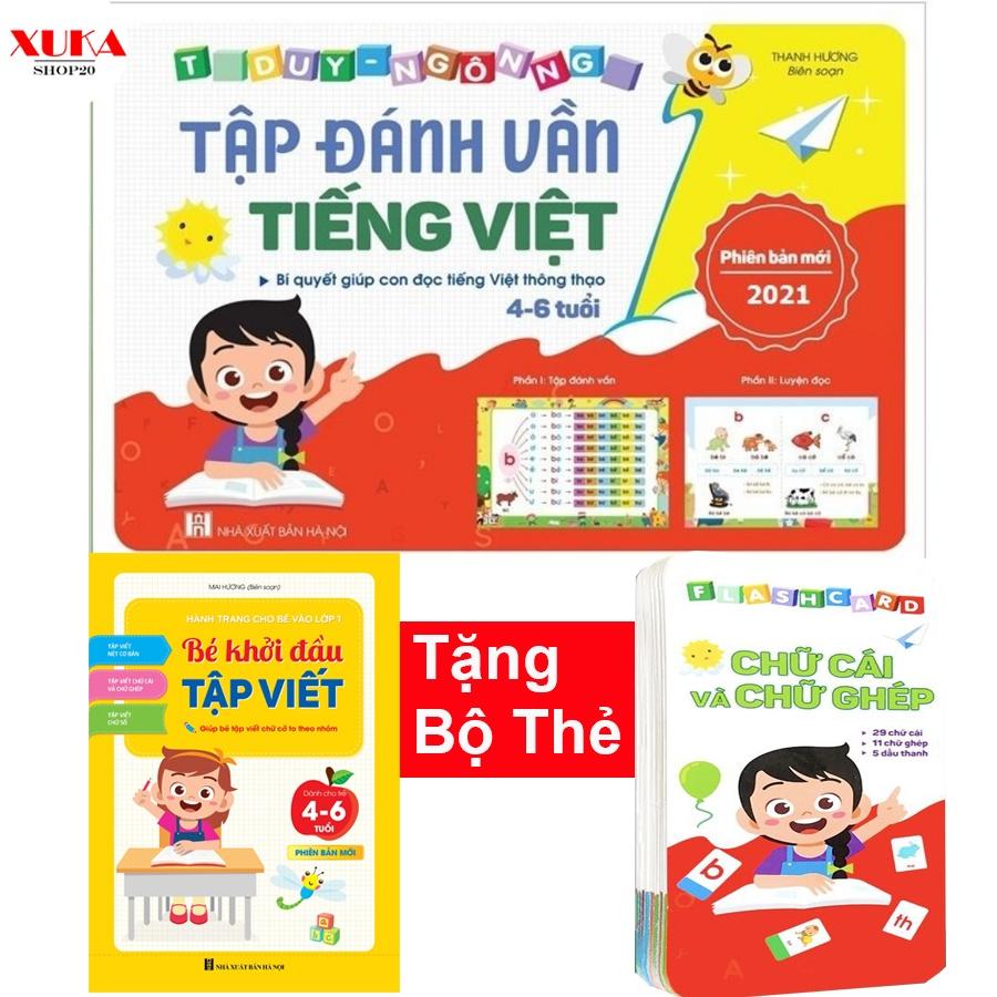 Combo Tập Đánh Vần &amp; Bé Khởi Đầu Tập Viết 4-6 Tuổi (Tặng Thẻ Chữ Cái)