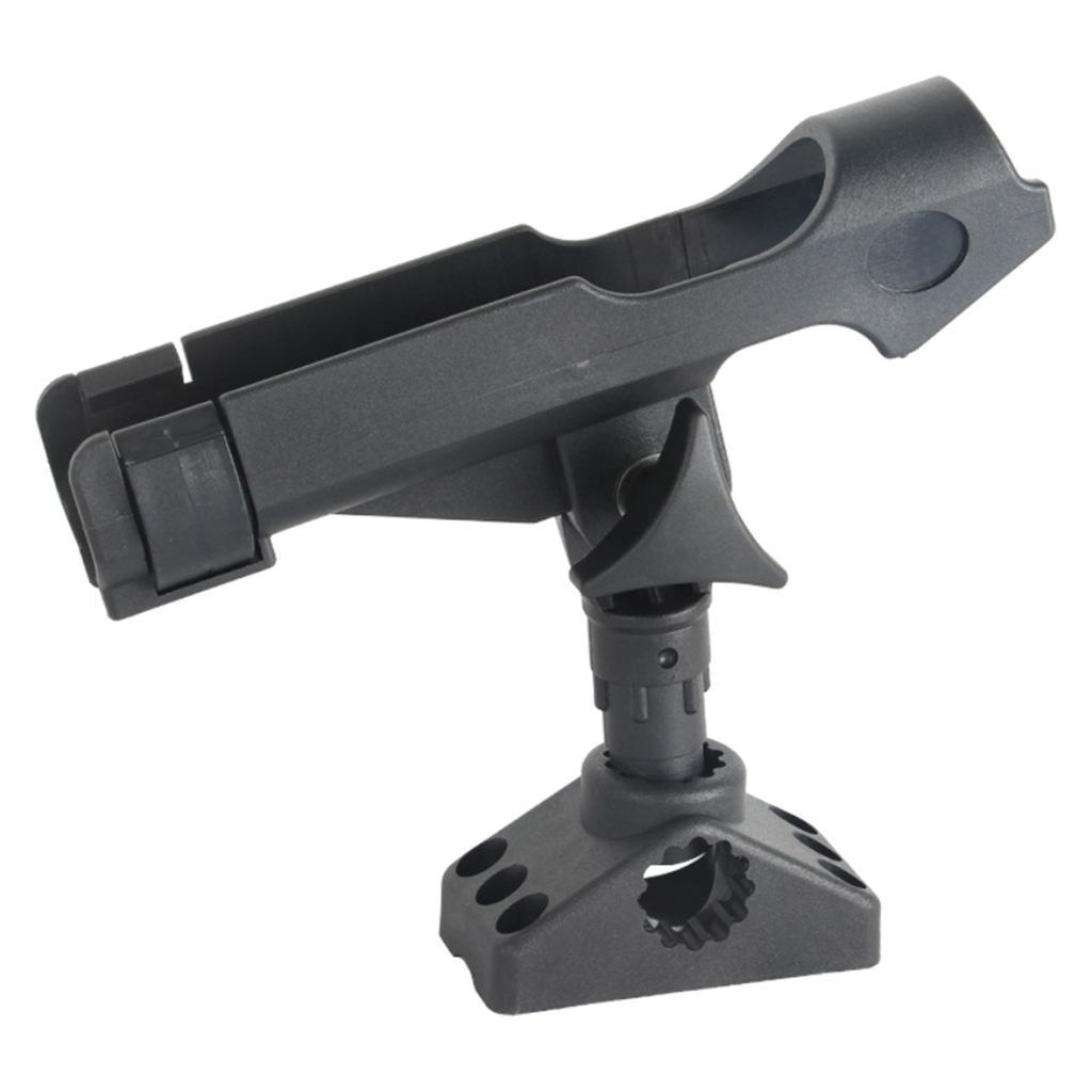 Raft Boat Fishing Rod Holder Rest Stand Adjustable Pole Bracket Rack Black