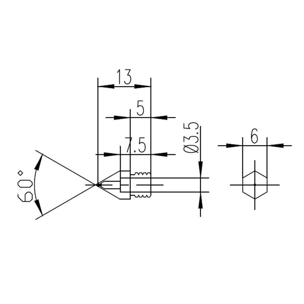0.3mm Brass Nozzle for 1.75mm 3D  Head Hotend Extruder Accessories