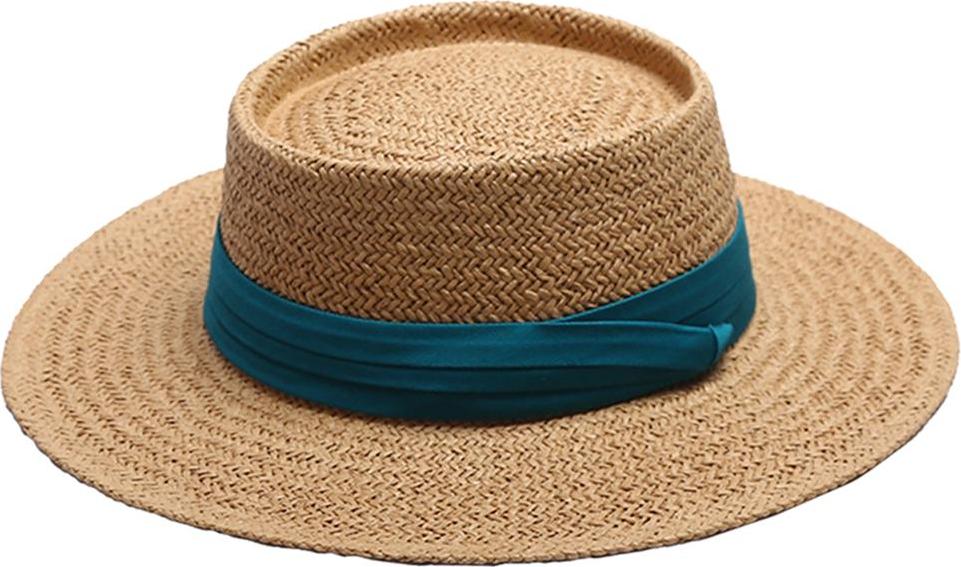 Womens Straw Hat Boater Sun Hat Foldable UV Protection Bucket Fedora Hats Cap