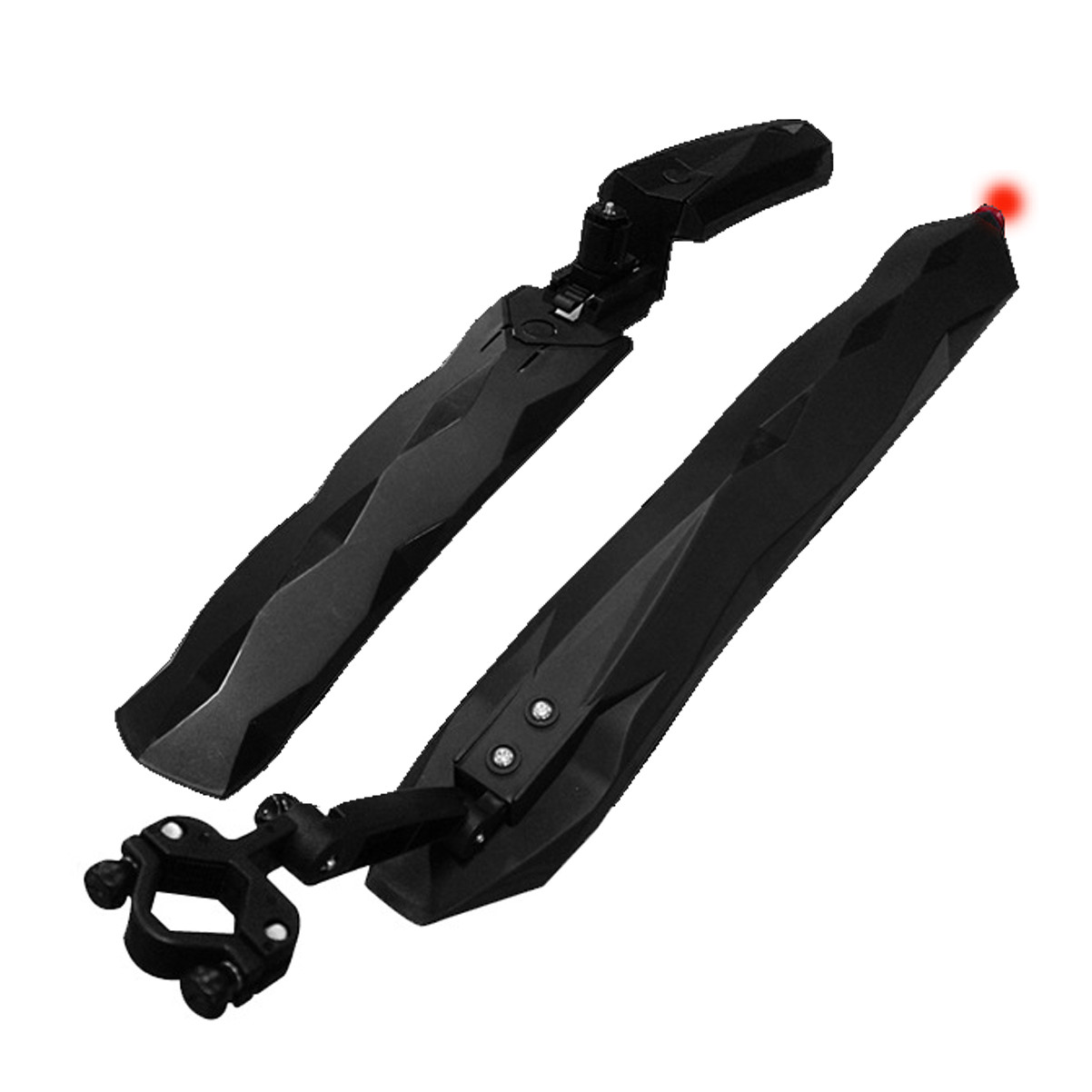 Bộ Vè Chắn Bùn Leo Núi Thể Thao Siêu Dẻo Mềm Chống Gãy 2 in 1 Cho Xe Đạp Địa Hình, MTB Tích Hợp Đèn Led Đuôi Cảnh Báo Phía Sau Màu Đỏ Mai Lee