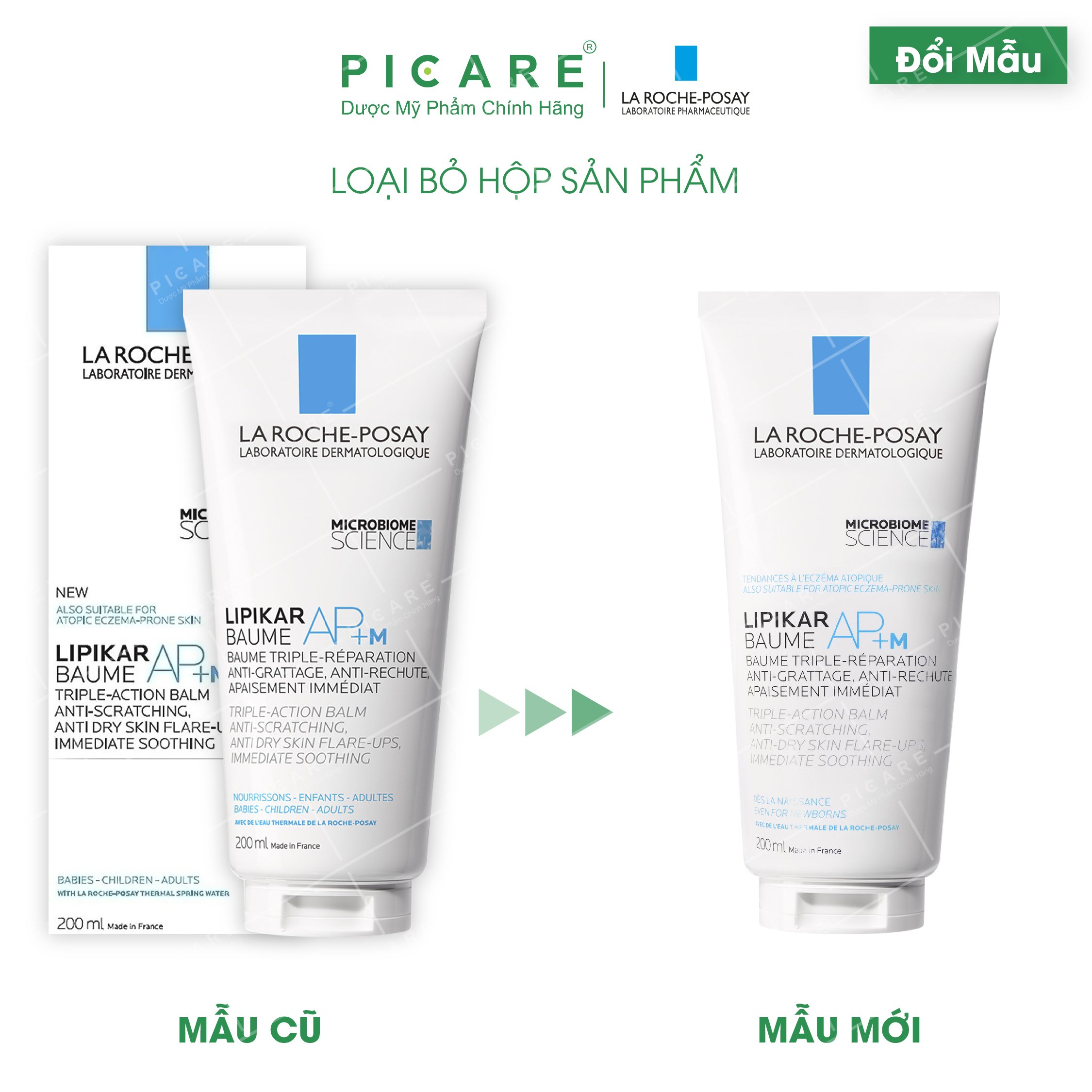 Kem dưỡng làm dịu da cho trẻ em &amp; trẻ sơ sinh La Roche-Posay Lipikar Baume AP+M 200ml