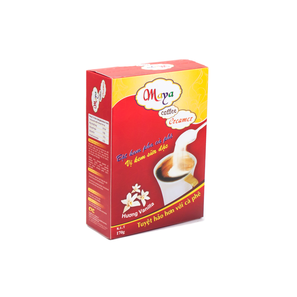 2 hộp Bột kem pha cafe/trà sữa Maya Coffee hương Vani (2 Hộp x 170g)