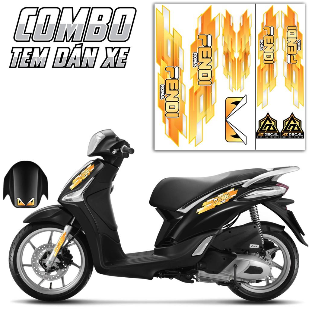 Combo Tem Dán Xe Fendi Dán Cho Mọi Dòng Xe Máy, Xe Điện | Bộ Tem Dán Đa Vị Trí