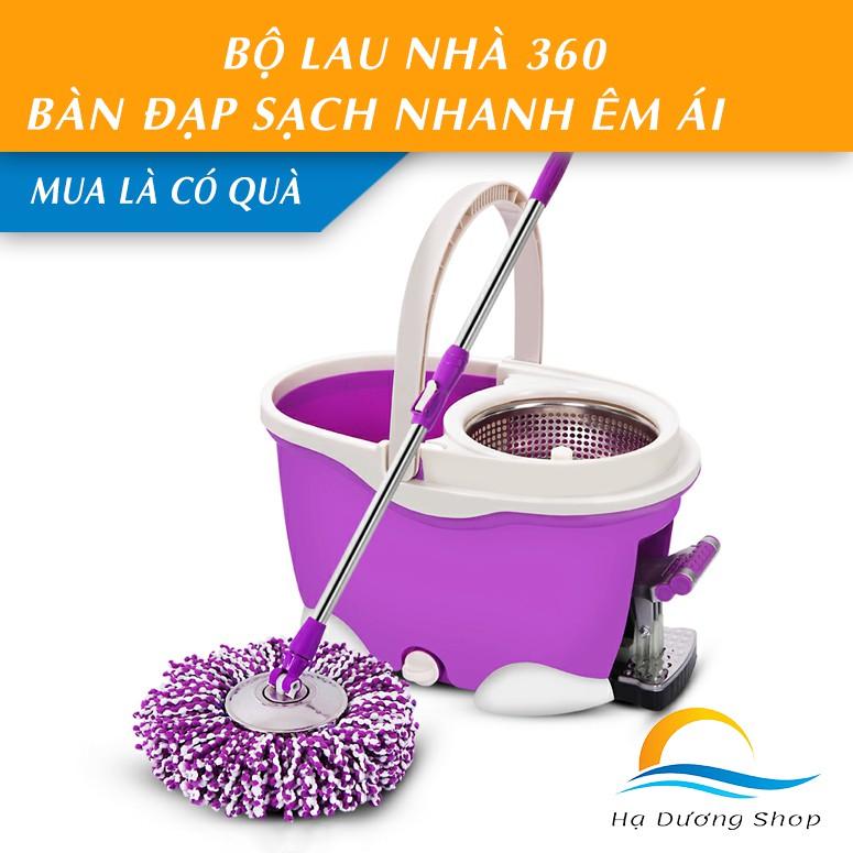 Bộ lau nhà 360 độ Thái Lan tự vắt  bàn đạp chân giặt vắt nhanh chóng hàng cao cấp HADU