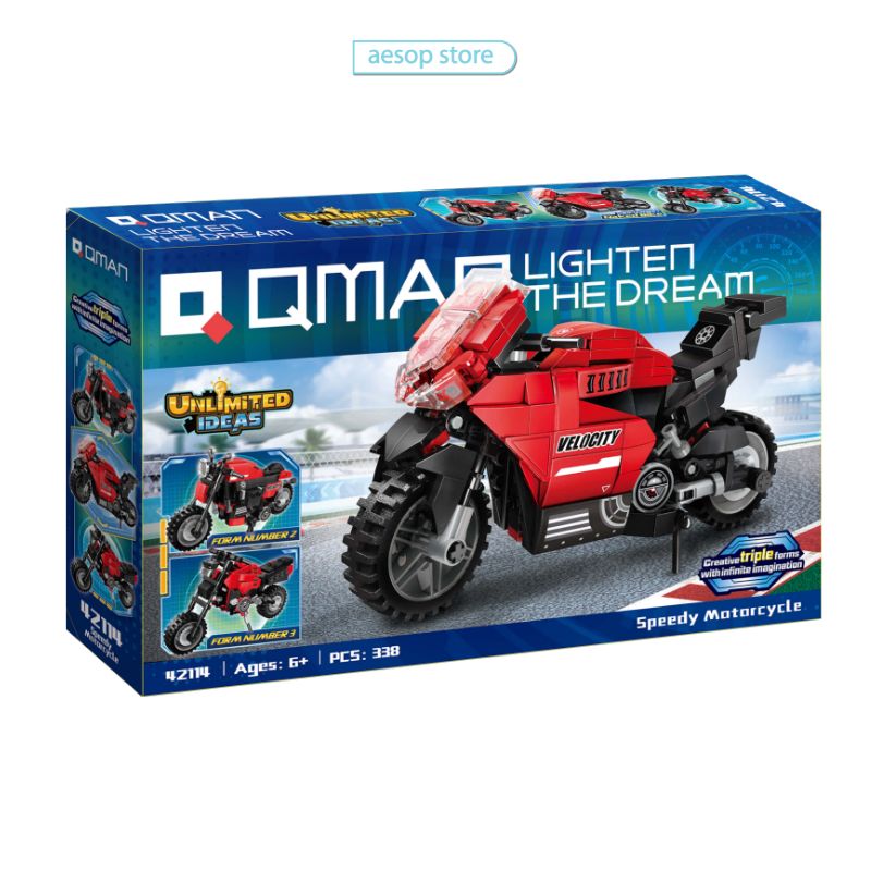 Đồ chơi lắp ráp 3in1 Xe phân khối lớn Qman 42114