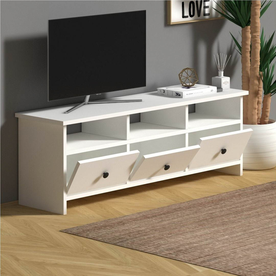 Kệ tivi gỗ hiện đại SMLIFE Tauton | Gỗ MDF dày 17mm chống ẩm | D120xR30xC40cm