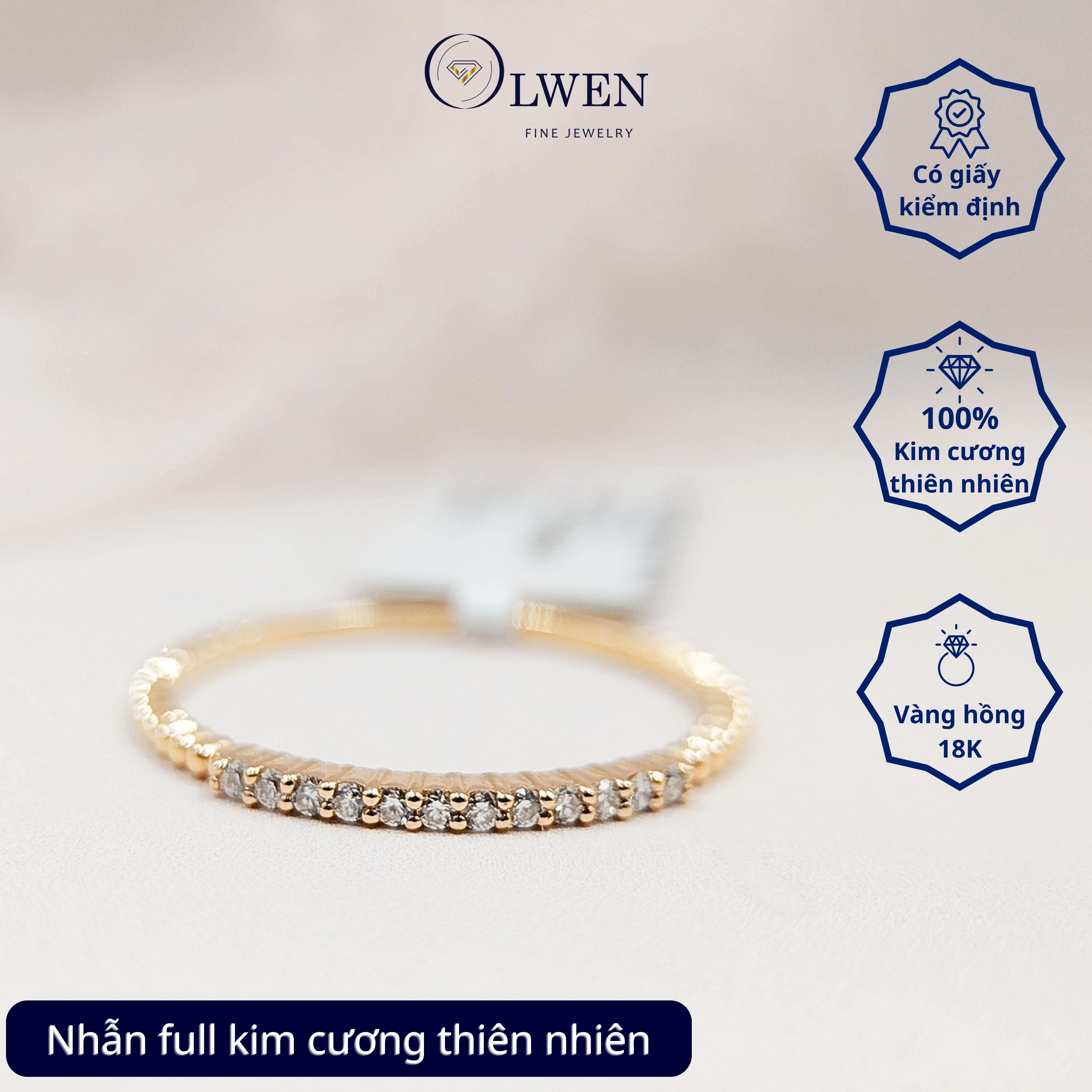 Nhẫn Hồng 18K HK Olwen HA-R000062