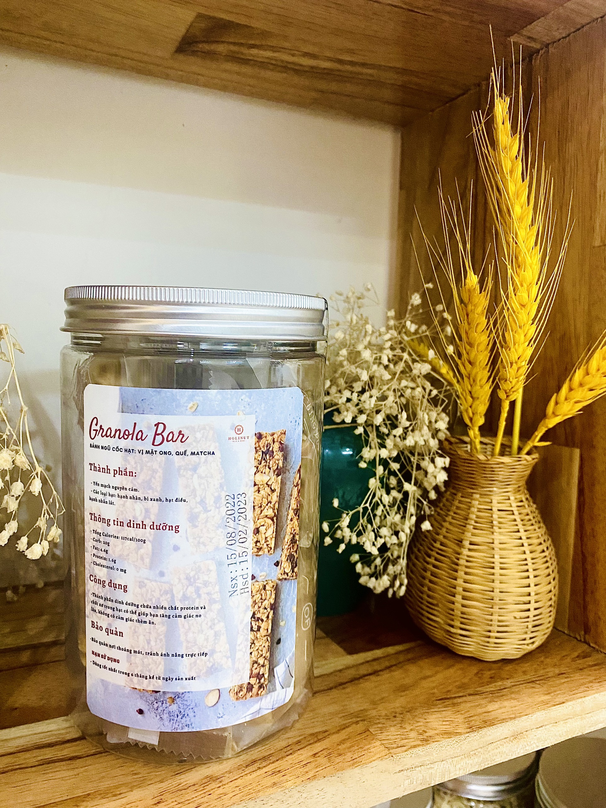 Thanh Granola bar siêu hạt - 100% vị ngọt hoàn toàn từ mật ong và đa dạng các loại hạt dinh dưỡng nhà HOLINUT