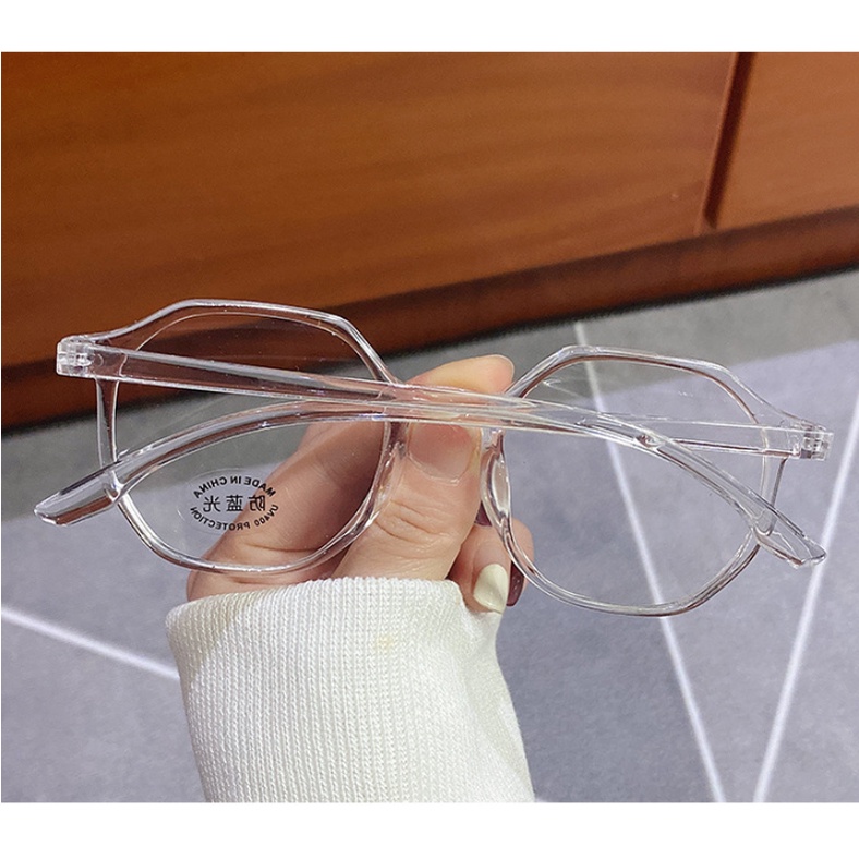 Gọng kính cận nam nữ đa giác retro chống ánh sáng xanh - ms34